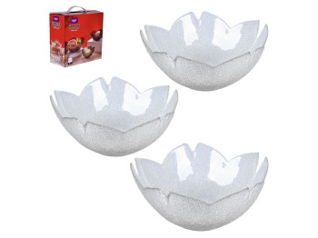 Салатник стеклянный, прозрачный, d13/16/20см (цена за набор 3шт)