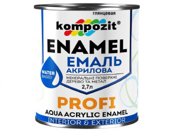 Емаль акрилова PROFI Біла/глянцева/2,7л