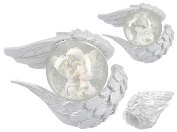 Снежный шар Крылья ангела 10х6х7,5см в картонной коробке (цена за 1шт)