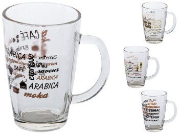 Чашка стеклянная Микс 11,5х8х12см 380мл