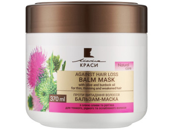 Бальзам-маска для волос Линия красоты "Против выпадения волос" с оливковым и репейным маслом 370мл
