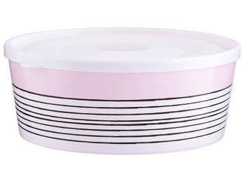 Миска з кришкою з декором, 17см (Lines, св. рожева) 169068