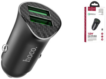 Авто Зарядное Устройство Hoco Z39 QC3.0 2USB Цвет Черный