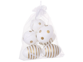 Набір підвісок Яйця великодні у мішечку, 4х6см (набір 6шт)