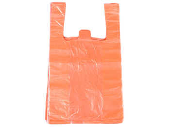 Кульок із ручками типу майка Польща (рожева) (200шт) 24x42см