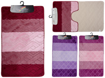 Комплект килимків у ванну Banyolin SILVER (червоні, бузкові) ворс 11мм, 100х60см, 60х50см 2шт