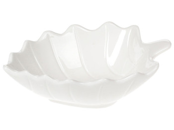 Пиала фарфоровая сервировочная Лист, 200мл, цвет - белый