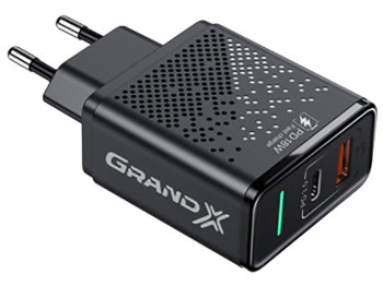 Зарядное устройство Grand-X Power Delivery 6в1 PD 3.0, QС3.0, AFC,SCP,FCP,VOOC 1USB+1TypeC 18W