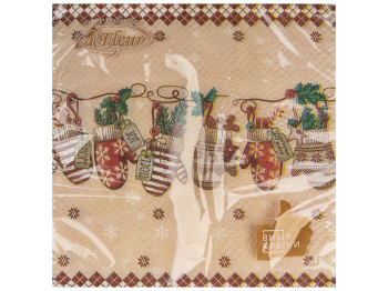 Салфетка La Fleur Праздничные перчатки, 33х33см, 2слоя, 16шт