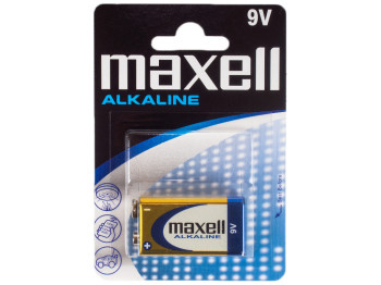 Батарейка Maxell Alkaline, 9V, 6LR61 алкалінова (ціна за блістер 1шт) 150259