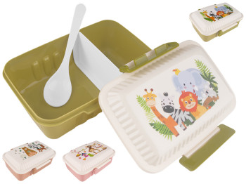 Ланч-бокс с ложкой и разделителем 16,7х12,4х6,8см 550мл