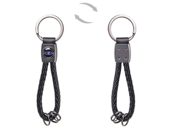 Брелок кожзам. плетеный с кольцами CN LADA