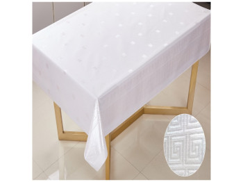 Клеенка La Perla, на тканевой основе, ПВХ, 1,37×20м, дизайн греческий белый (цена за рулон)