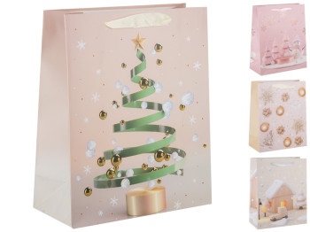 Пакет подарочный бумажный Christmas M 26х12х32см