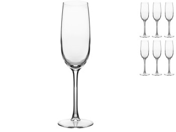 Набор бокалов Ecomo Vina, для игристого вина, стекло, 200 мл, 6 шт