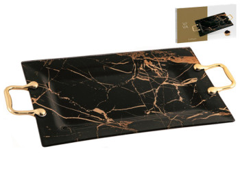 Блюдо Viva Marbel Black, с ручками, 35х22,5см, 6900068706415