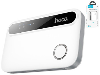 Модем Hoco HI41, WiFi 2.4ГГц, швидкість до 150Мбіт/с, 4G LTE, micro SIM, акумулятор 1200мАч, білий