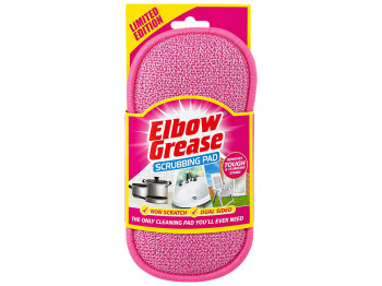 Губка для чистки Elbow Grease Scrubbing Pad, двухсторонняя, полиэстер, цвет розовый