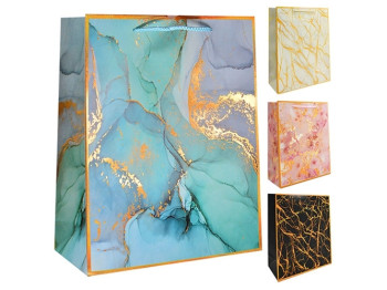 Пакет подарочный бумажный S Golden marble 18х23х8см