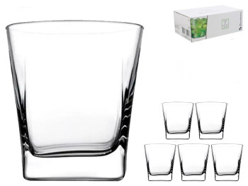 Набор стаканов для напитков Pasabahce Carre, стекло, 205мл, цвет прозрачный (цена за 6шт)