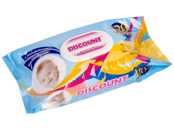 Вологі серветки дитячі "Discount" "З екстрактом календули і вітам. Е" 120шт клапан 