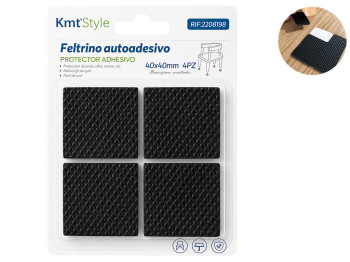 Накладка захисна для меблів KmtStyle, EVA, 4×4см, 4шт, колір чорний