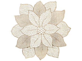 Серветка сервірувальна (плейсмат) Пуансеттія золото, D42см