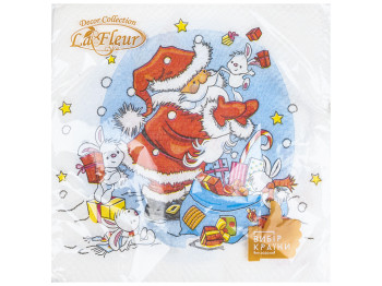 Салфетка La Fleur Подарки для зайчиков, 33х33см, 2 слоя, 16шт