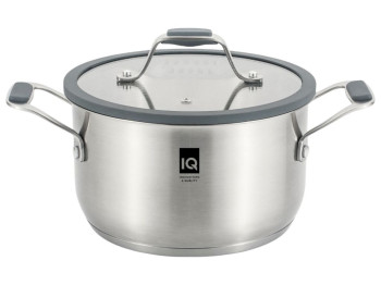 Кастрюля Iq Be Brave, 3.2 л, 20 см, с крышкой, цвет серый