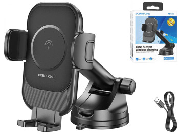 Автотримач Borofone BH203 Blue Charm Wireless 15W Колір Чорний