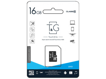 Карта Памяти T&G MicroSDHC 16gb UHS-1 10 Class Чёрный