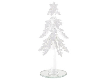 Декоративная стеклянная елка, 16см, цвет - белый