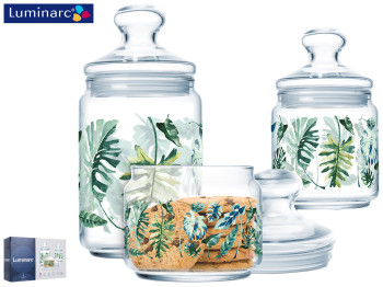 Набір банок 3 предмети Luminarc Club Tropical Foliage 500мл, 750мл, 1л 55039