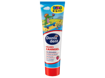 Зубной гель Dontodent для детей от 0 до 6 лет, с малиновым вкусом, 100мл