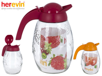 Глечик з кришкою Herevin "Mix" 1,6л (кольори асорті) 40025