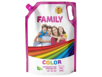 Гель для стирки Family для цветных вещей дойпак 2л