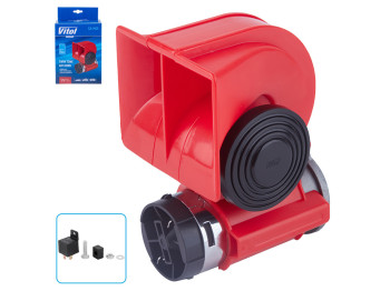 Сигнал пневматический VITOL, CA-1405, 12V, красный