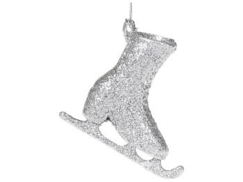 Ялинкова прикраса Фігурний коник 8см, колір - срібло