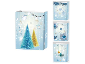 Пакет новогодний бумажный M New Year, 26х32х10см