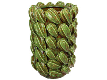 Ваза фарфоровая Carambola, зеленая, 22 × 22 × 33 см