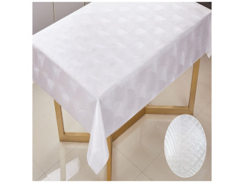 Клеенка La Perla, на тканевой основе, ПВХ, 1,37×20м, дизайн волна белый (цена за рулон)