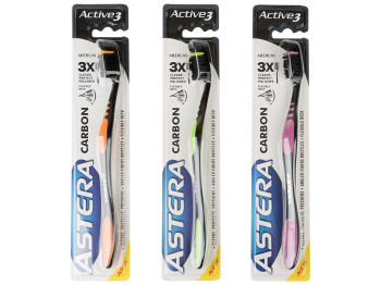 Зубная щетка Astera Active3 Carbon Medium (средняя жесткость)