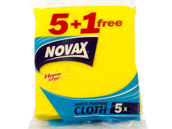 Серветки універсальні віскозні Novax 30x36см, 5+1шт