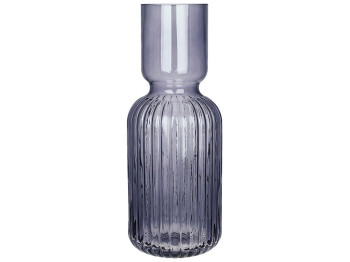 Ваза стеклянная Bottle grey, D11х30см, цвет - серо-синий