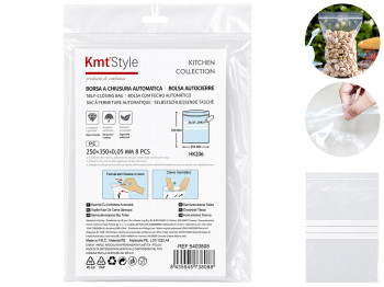 Пакеты с zip-lock KmtStyle, 250×350 мм, 8 шт, прозрачные
