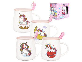 Чашка з кришкою та ложкою Baby Unicorn 400мл