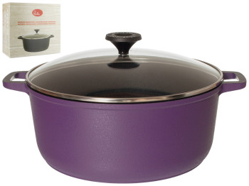 Каструля Prolis потов. дно, внут. антиприг. і зовніш.декор.покр. Semi-Matte Violet 3л Ку-003АД (фл)