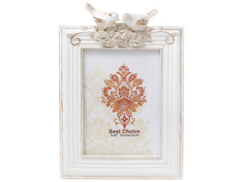 Фоторамка Птички, цвет - белый с золотом, 30см