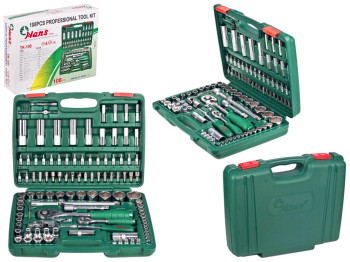 Набір торцевих головок HANS 1/4DR 4-14мм і 1/2DR 10-32мм, 108 предметів, 6 граней