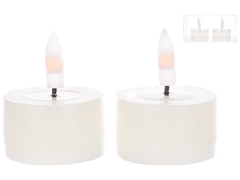 Набор светодиодных свечей с живым пламенем, теплый белый свет, цвет - vanilla (цена за набор 2шт)